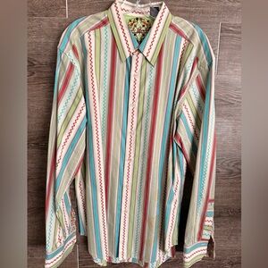 Robert Graham Striped Multicolor Men's Shirt